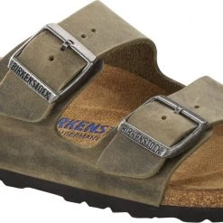 Birkenstock Arizona Sandales Cuir huilé semelle souple regular, marron