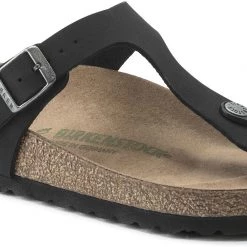 Birkenstock Gizeh Tongs Birko-Flor Birkibuc Earthy Vegan Regular, noir
