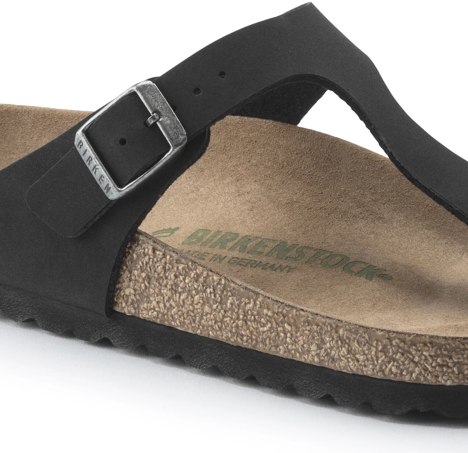 Birkenstock Gizeh Tongs Birko-Flor Birkibuc Earthy Vegan Regular, noir 4 Birkenstock Gizeh Tongs Birko-Flor Birkibuc Earthy Vegan Regular, noir – Image 2