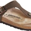 Birkenstock Gizeh Sandales Birko-Flor Nubuk Regular, marron/gris
