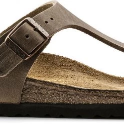 Birkenstock Gizeh Claquettes Cuir huilé Regular, marron