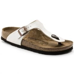 Birkenstock Gizeh Sandales à lanières Birko-Flor Narrow Femme, argent