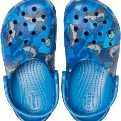 Crocs Classic Shark Prescool Crocs Enfant, bleu -Chaussures loisir & Bottes Soldes crocs classic shark prescool clogs kids prep blue 3
