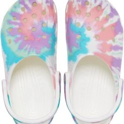Crocs Classic Tie Dye Graphic Sabots, Multicolore -Chaussures loisir & Bottes Soldes crocs classic tie dye graphic clogs fresco multi 3 1