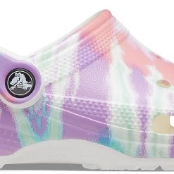 Crocs Classic Tie Dye Graphic Sabots, Multicolore -Chaussures loisir & Bottes Soldes crocs classic tie dye graphic clogs fresco multi 4 1