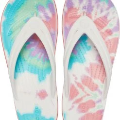 Crocs Crocband Tie Dye Tongs Femme, blanc/Multicolore -Chaussures loisir & Bottes Soldes crocs crocband tie dye flips women fresco multi 4