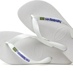 Havaianas Brasil Logo Sandales, bleu/blanc -Chaussures loisir & Bottes Soldes havaianas brasil logo flips men white 4