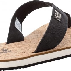 Jack Wolfskin Ecostride 2 Pantoufles Homme, noir/beige -Chaussures loisir & Bottes Soldes jack wolfskin ecostride 2 slippers men phantom cork 3
