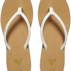Reef Seas Tongs Femme, blanc/marron -Chaussures loisir & Bottes Soldes reef seas flips women tan white 4