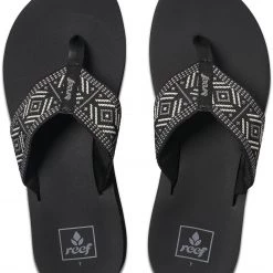 Reef Spring Woven Claquettes Femme, noir -Chaussures loisir & Bottes Soldes reef spring woven flips women black white 2