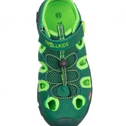 TROLLKIDS Kristiansand Sandales Enfant, gris/vert -Chaussures loisir & Bottes Soldes trollkids kristiansand sandals kids dark green light green 3 3